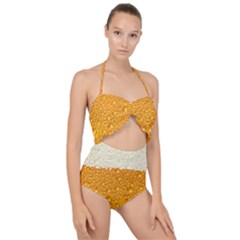 Bubble-beer Scallop Top Cut Out Swimsuit