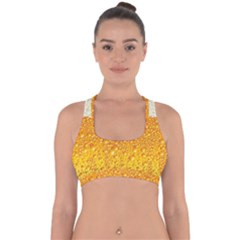 Bubble-beer Cross Back Hipster Bikini Top  by Sarkoni