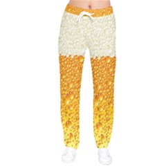 Bubble-beer Women Velvet Drawstring Pants by Sarkoni