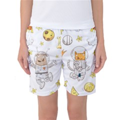 Astronaut-dog-cat-clip-art-kitten Women s Basketball Shorts