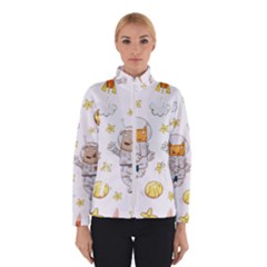 Astronaut-dog-cat-clip-art-kitten Women s Bomber Jacket