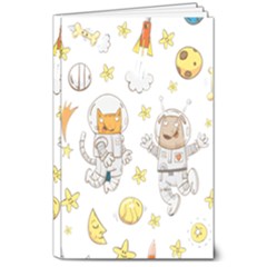 Astronaut-dog-cat-clip-art-kitten 8  X 10  Softcover Notebook by Sarkoni