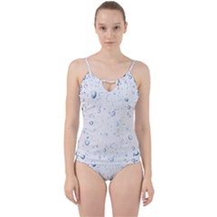 Blue Oxygen-bubbles-in-the-water Cut Out Top Tankini Set
