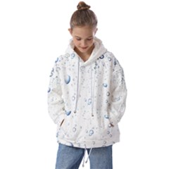 Blue Oxygen-bubbles-in-the-water Kids  Oversized Hoodie by Sarkoni