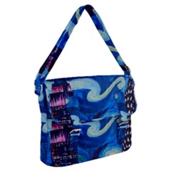 Starry Night In New York Van Gogh Manhattan Chrysler Building And Empire State Building Buckle Messenger Bag by Sarkoni