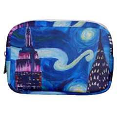 Starry Night In New York Van Gogh Manhattan Chrysler Building And Empire State Building Make Up Pouch (small)