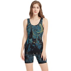 Castle Starry Night Van Gogh Parody Women s Wrestling Singlet by Sarkoni