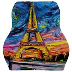 Eiffel Tower Starry Night Print Van Gogh Car Seat Velour Cushion  by Sarkoni