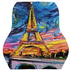 Eiffel Tower Starry Night Print Van Gogh Car Seat Back Cushion  by Sarkoni