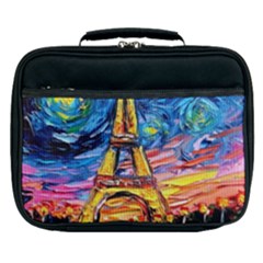 Eiffel Tower Starry Night Print Van Gogh Lunch Bag by Sarkoni