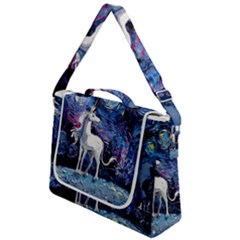 Unicorn Starry Night Print Van Gogh Box Up Messenger Bag by Sarkoni