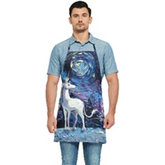 Unicorn Starry Night Print Van Gogh Kitchen Apron