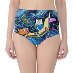 Cartoon Parody  Art Starry Night Van Gogh Classic High-waist Bikini Bottoms