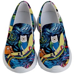 Cartoon Parody  Art Starry Night Van Gogh Kids Lightweight Slip Ons by Sarkoni