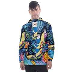 Cartoon Parody  Art Starry Night Van Gogh Men s Front Pocket Pullover Windbreaker by Sarkoni