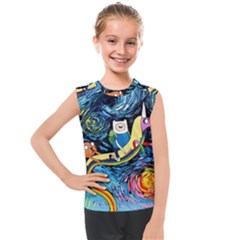 Cartoon Parody  Art Starry Night Van Gogh Kids  Mesh Tank Top