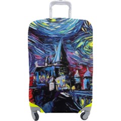 Castle Starry Night Print Van Gogh Parody Luggage Cover (large) by Sarkoni