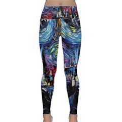 Castle Starry Night Print Van Gogh Parody Lightweight Velour Classic Yoga Leggings