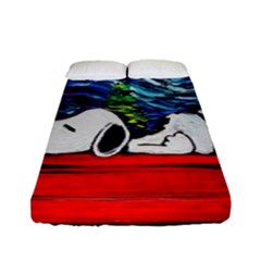 Dog Cartoon Vincent Van Gogh s Starry Night Parody Fitted Sheet (full/ Double Size)