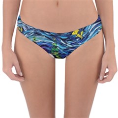 Dog Cartoon Vincent Van Gogh s Starry Night Parody Reversible Hipster Bikini Bottoms by Sarkoni