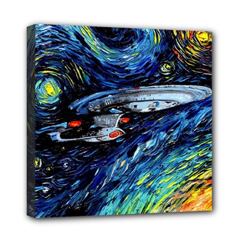 Spaceship Galaxy Parody Art Starry Night Mini Canvas 8  X 8  (stretched)