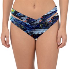 Spaceship Galaxy Parody Art Starry Night Double Strap Halter Bikini Bottoms by Sarkoni