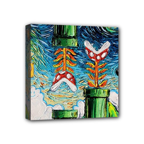 Game Starry Night Doctor Who Van Gogh Parody Mini Canvas 4  X 4  (stretched)