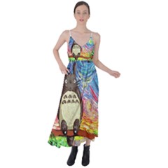 Cartoon Starry Night Art Van Gogh Parody Tie Back Maxi Dress by Sarkoni