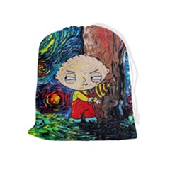 Cartoon Starry Night Vincent Van Gogh Drawstring Pouch (xl)