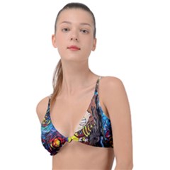 Cartoon Starry Night Vincent Van Gogh Knot Up Bikini Top by Sarkoni