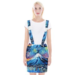 Mount Fuji Art Starry Night Van Gogh Braces Suspender Skirt