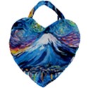 Mount Fuji Art Starry Night Van Gogh Giant Heart Shaped Tote View2