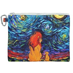 Lion Art Starry Night Van Gogh Canvas Cosmetic Bag (xxl)