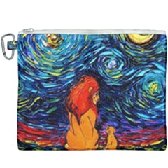 Lion Art Starry Night Van Gogh Canvas Cosmetic Bag (xxxl)