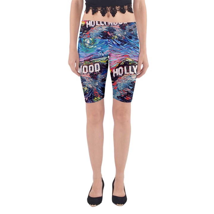 Hollywood Art Starry Night Van Gogh Yoga Cropped Leggings