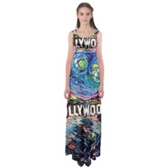 Hollywood Art Starry Night Van Gogh Empire Waist Maxi Dress