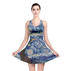 Mosaic Art Vincent Van Gogh s Starry Night Reversible Skater Dress