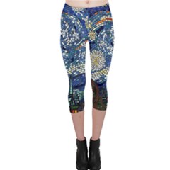 Mosaic Art Vincent Van Gogh s Starry Night Capri Leggings 