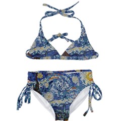 Mosaic Art Vincent Van Gogh s Starry Night Kids  Classic Bikini Set