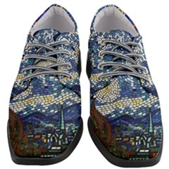 Mosaic Art Vincent Van Gogh s Starry Night Women Heeled Oxford Shoes by Sarkoni