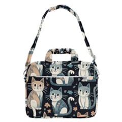 Cats Pattern Macbook Pro 16  Shoulder Laptop Bag by Valentinaart