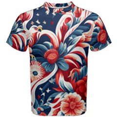 America Pattern Men s Cotton T-shirt by Valentinaart