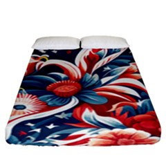 America pattern Fitted Sheet (King Size)