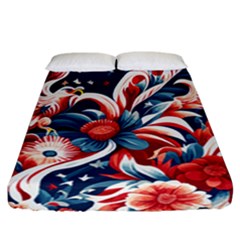 America pattern Fitted Sheet (California King Size)