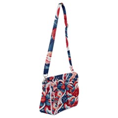 America pattern Shoulder Bag with Back Zipper