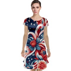 America pattern Cap Sleeve Nightdress