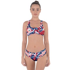 America pattern Criss Cross Bikini Set