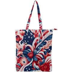 America pattern Double Zip Up Tote Bag
