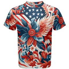 America Pattern Men s Cotton T-shirt by Valentinaart
