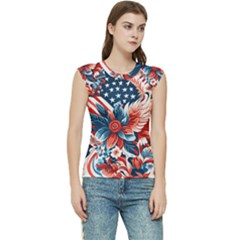 America Pattern Women s Raglan Cap Sleeve T-shirt by Valentinaart